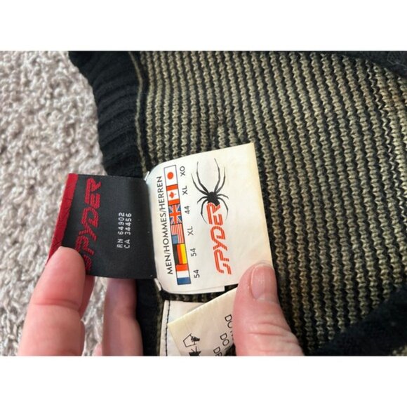 Vintage Spyder V-active sports Neck Sweater Wool Blend Pullover Knitwear Mens XL - Picture 4 of 9